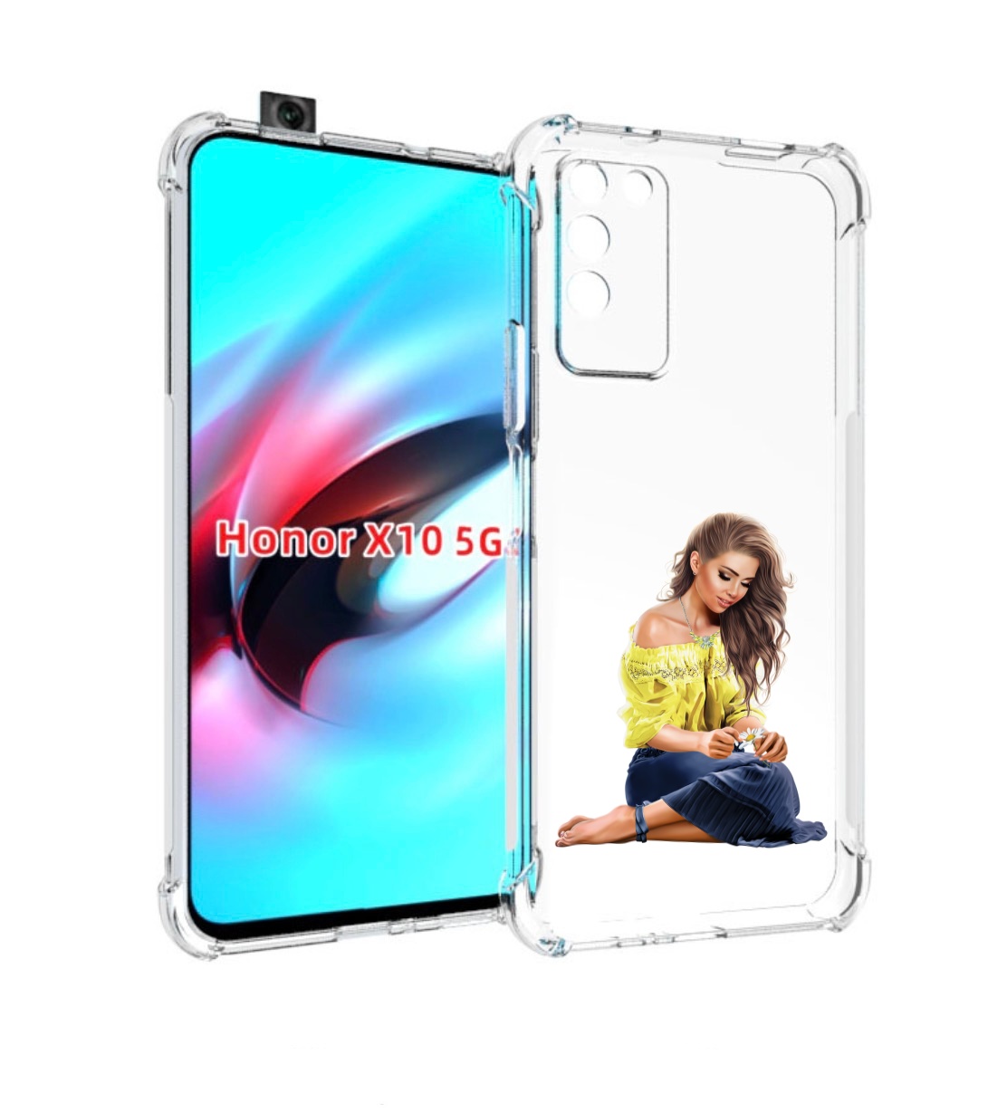 

Чехол MyPads миленькая-девочка женский для Honor X10, Прозрачный, Tocco