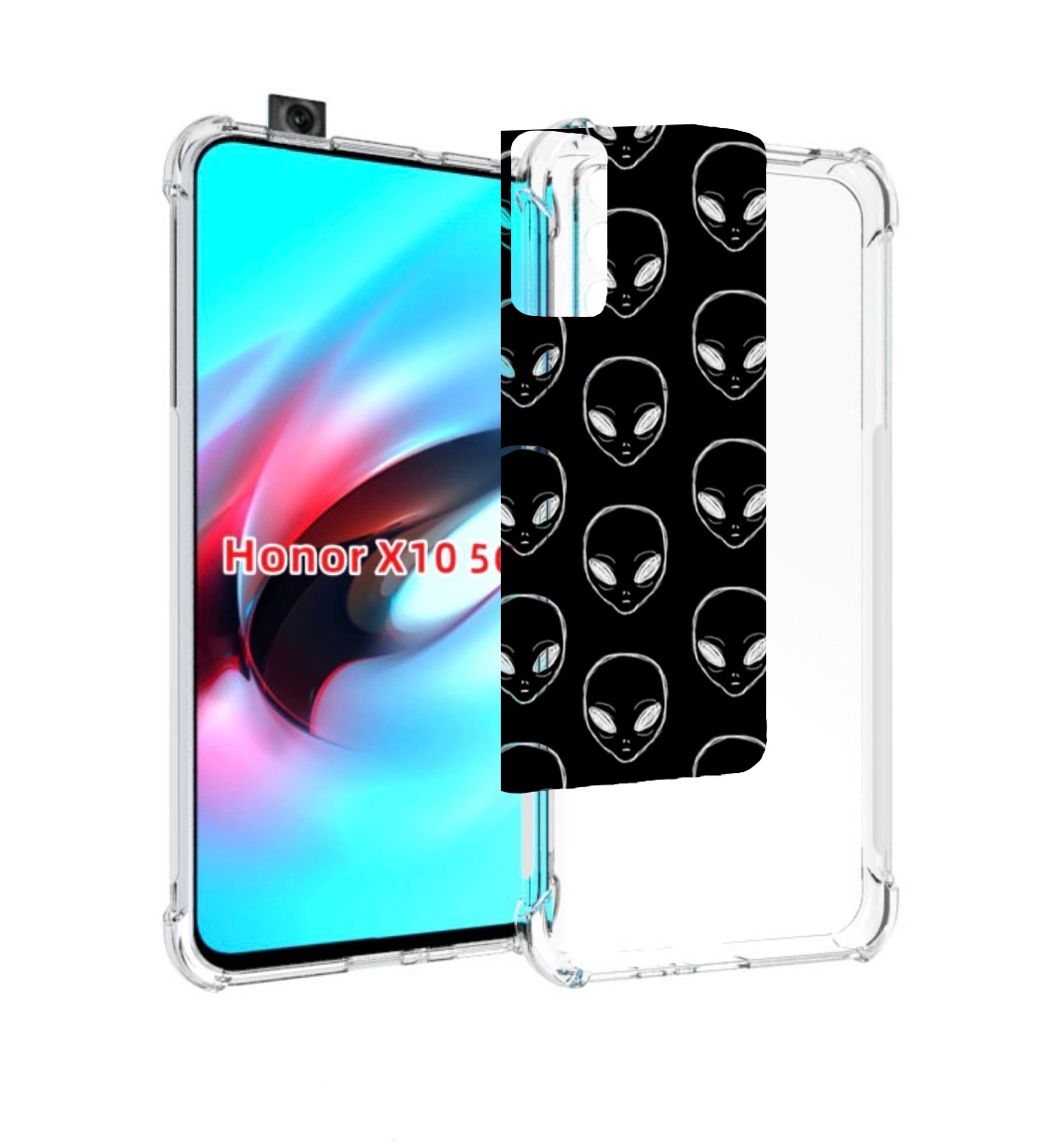 

Чехол MyPads мини-инопланетяне для Honor X10, Прозрачный, Tocco