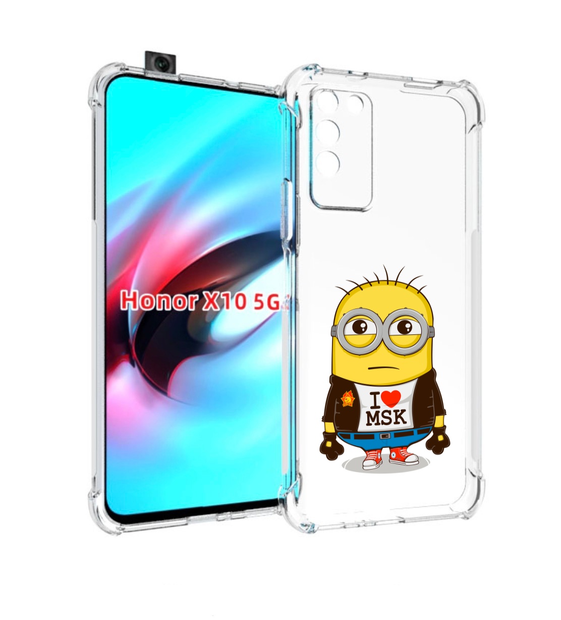 

Чехол MyPads миньон-я-люблю-Мск для Honor X10, Прозрачный, Tocco