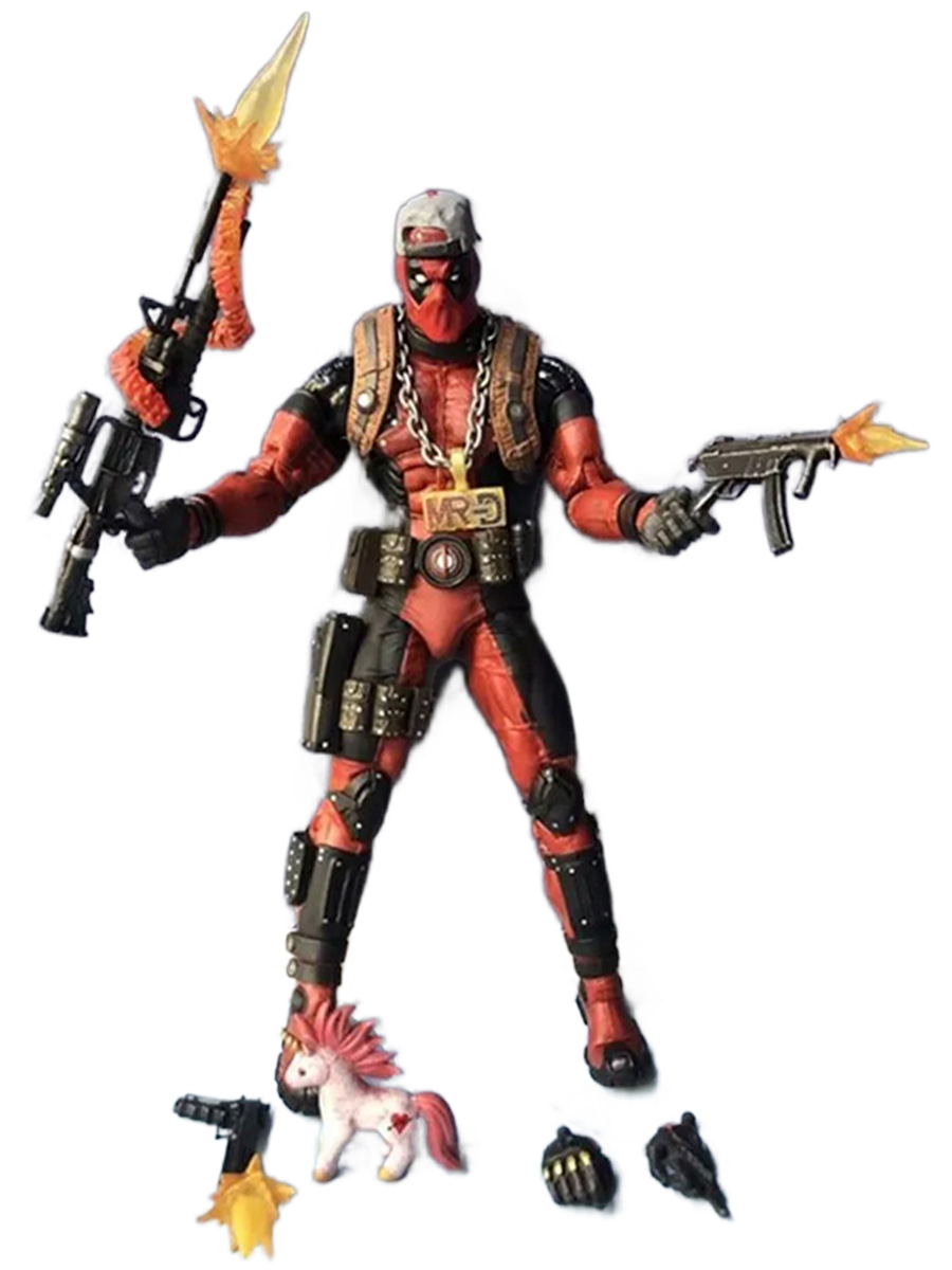 Фигурка Дэдпул Deadpool (подвижная, оружие, сменные головы и кисти, 19,5 см)