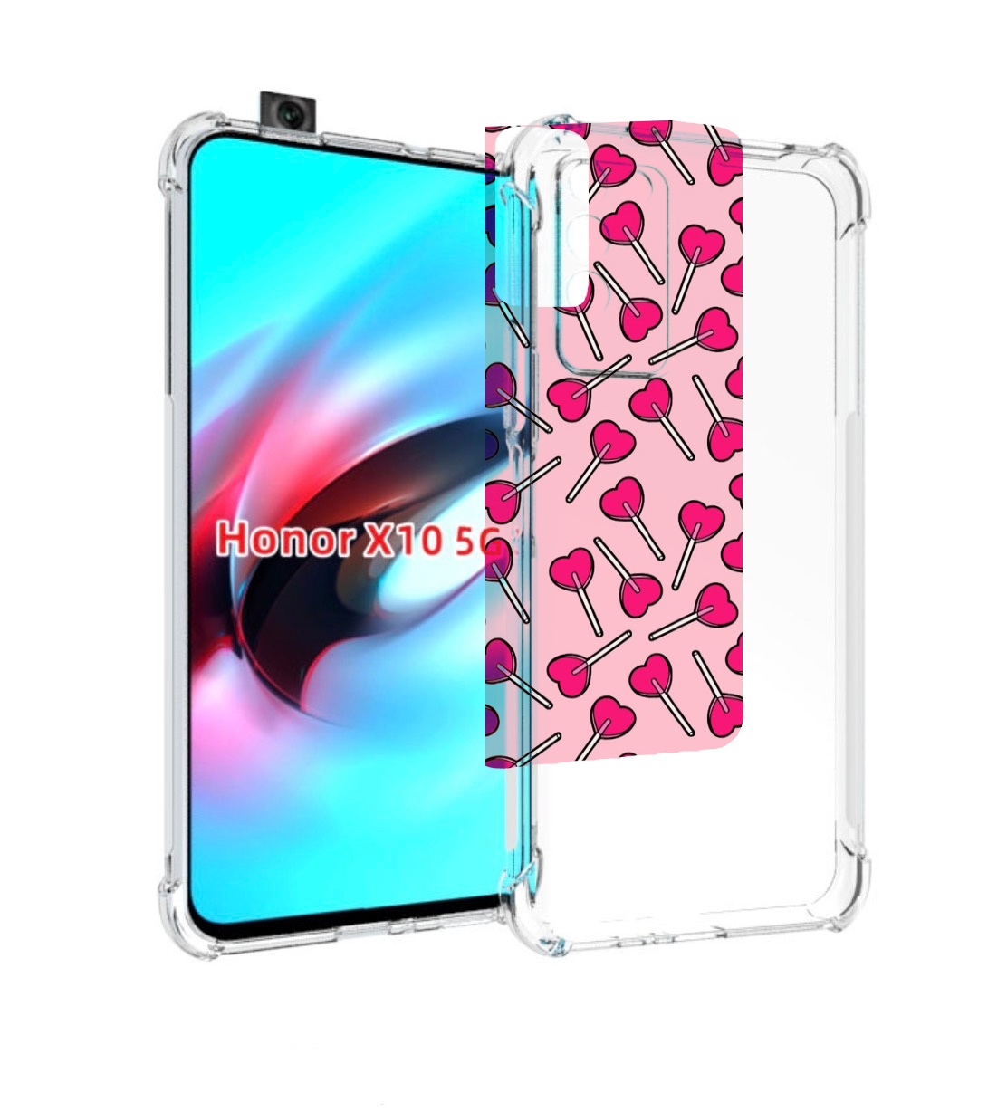 

Чехол MyPads много лединцов для Honor X10, Прозрачный, Tocco