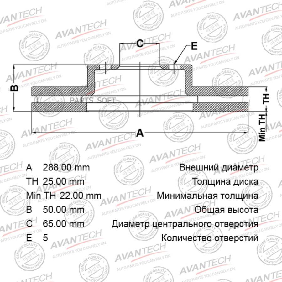 

AVANTECH 'BR2804S Диск тормозной 1шт