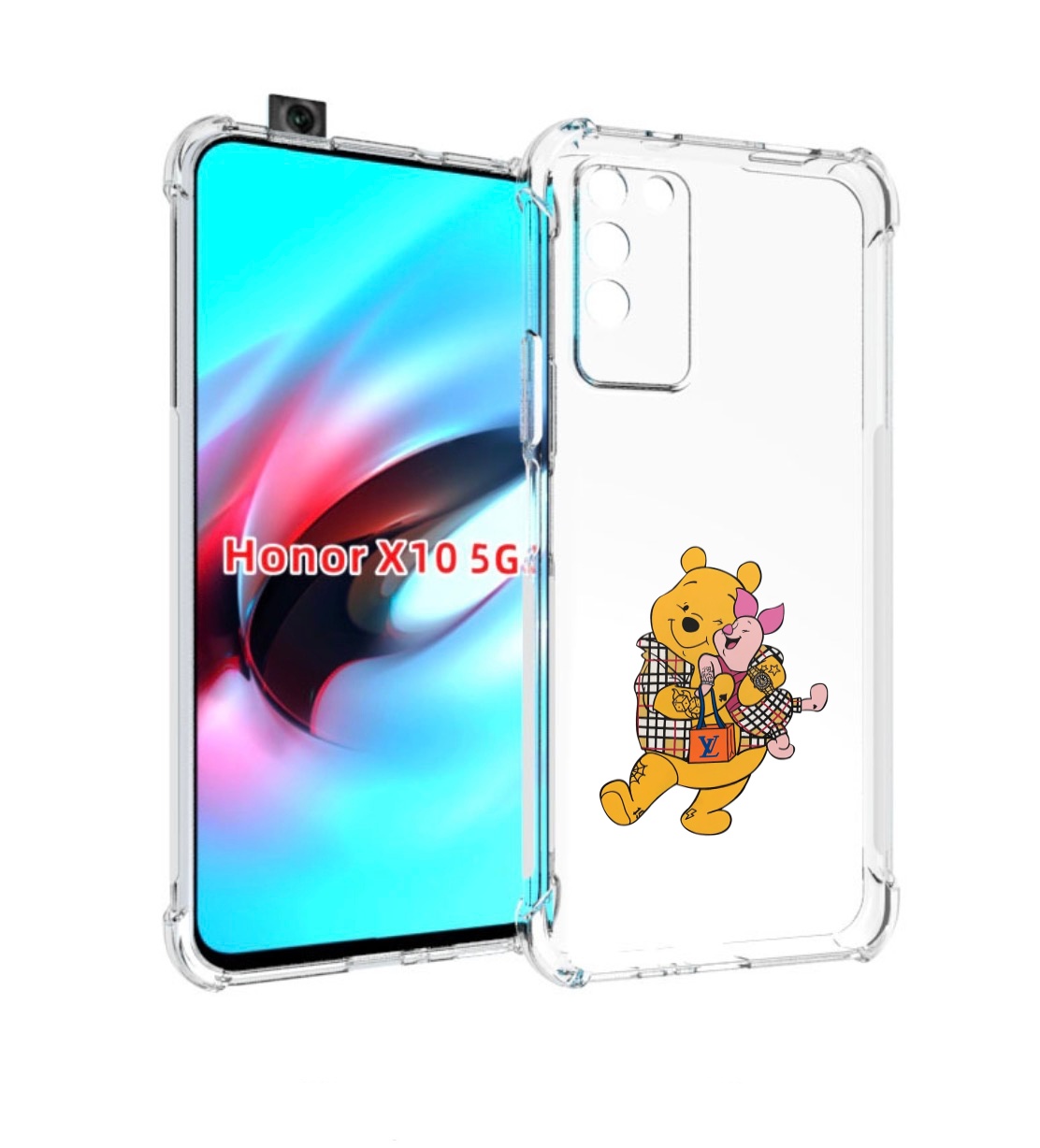 

Чехол MyPads модный-медведь-из-винни-пуха для Honor X10, Прозрачный, Tocco