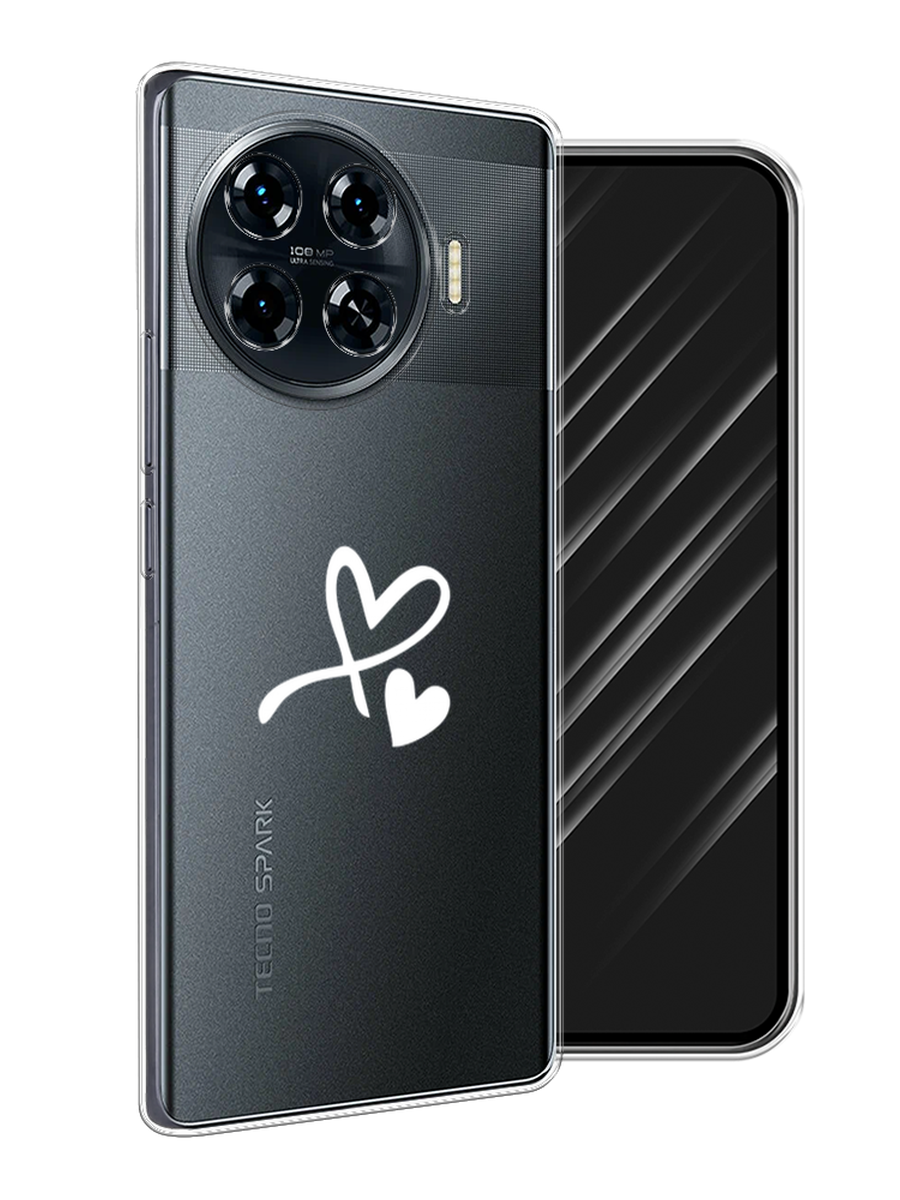 

Чехол Awog на Tecno Spark 20 Pro Plus "Сердечко минимализм", Белый, 305050-1
