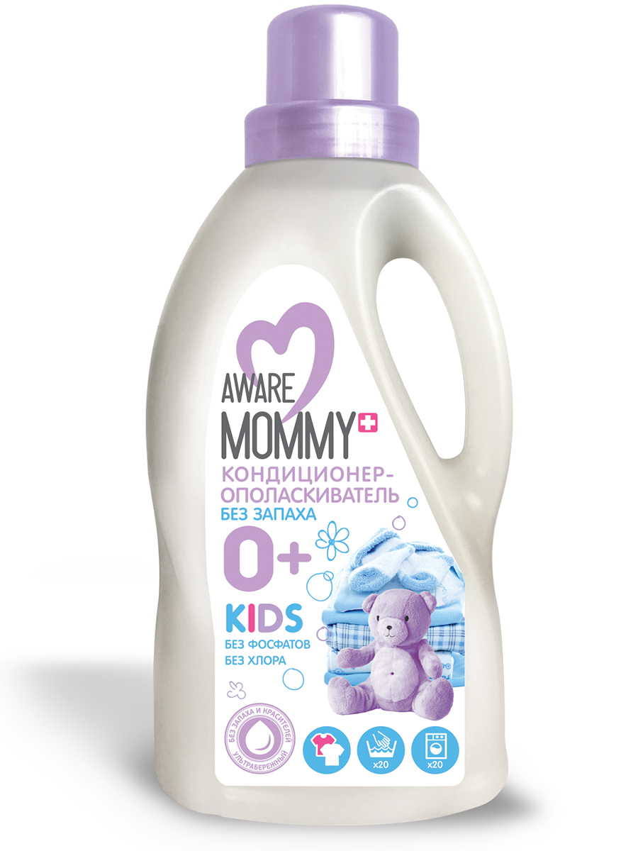 

Детский кондиционер-ополаскиватель Aware Mommy KIDS без запаха, 1000 мл