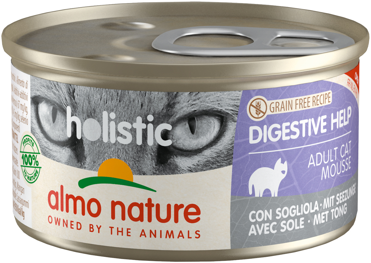 фото Влажный корм для кошек almo nature cat holistic digestive help мусс с камбалой, 85г