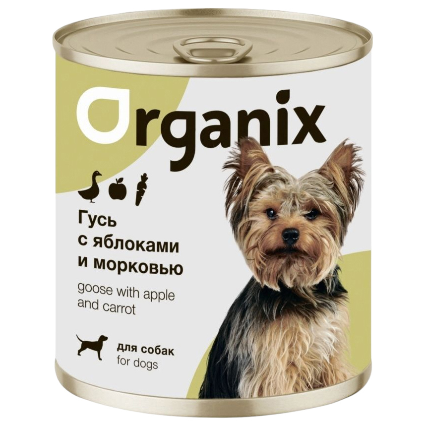 Консервы для собак ORGANIX ORGANIX, фрикасе из гуся с яблоками и морковью, 750 г