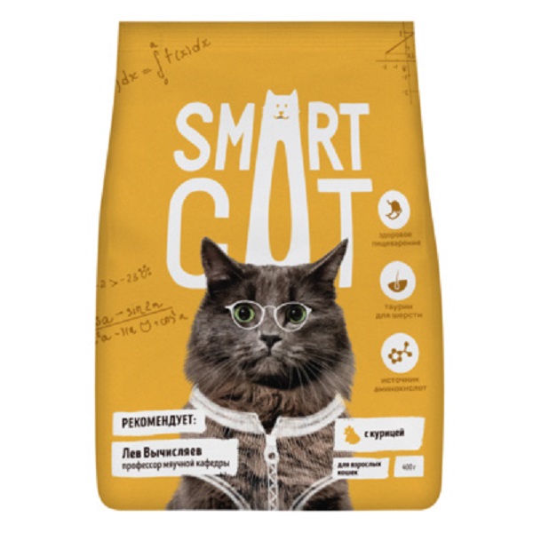 фото Сухой корм для кошек smart cat курица, 5кг