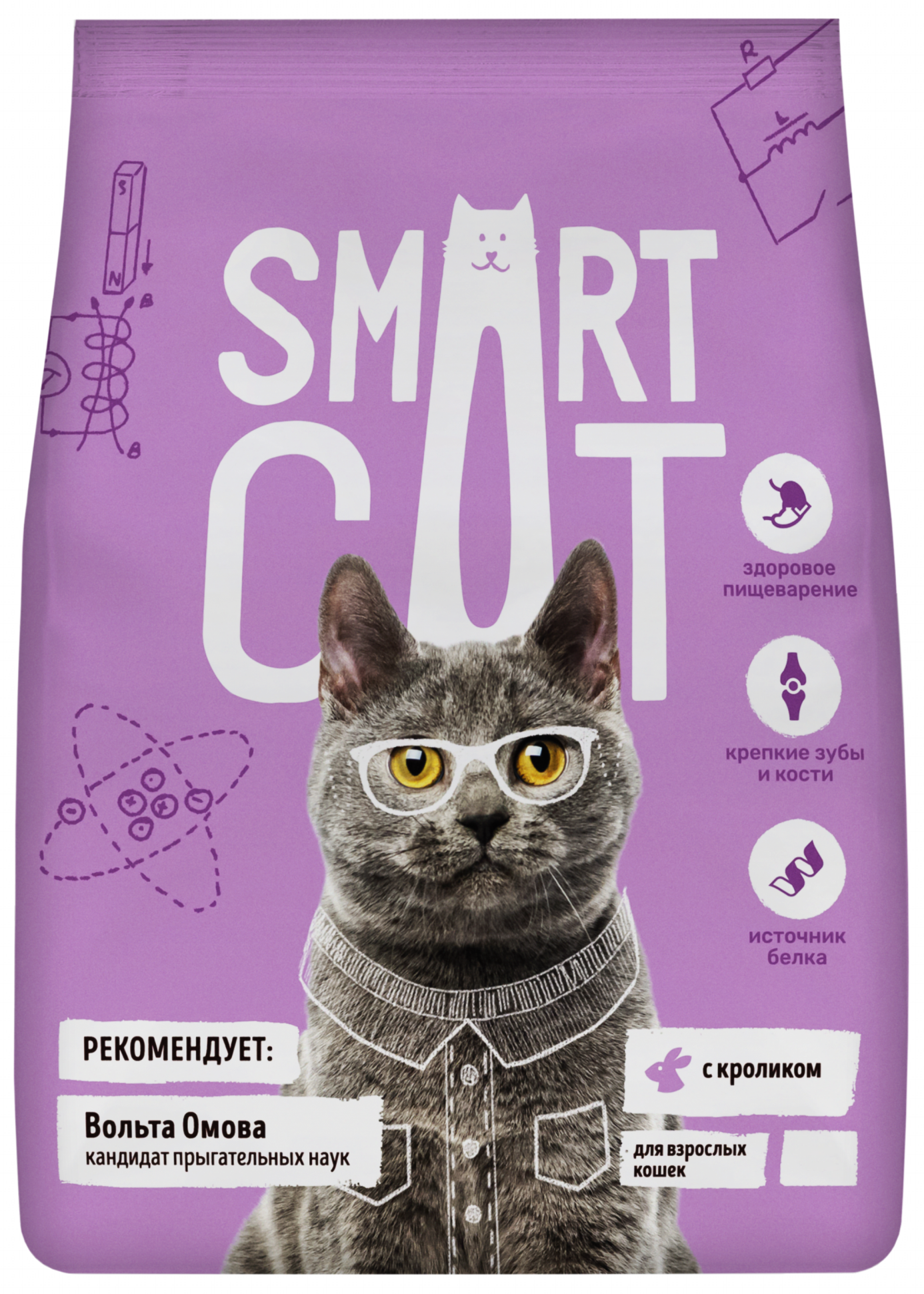 

Сухой корм для кошек Smart CAT кролик, 5кг