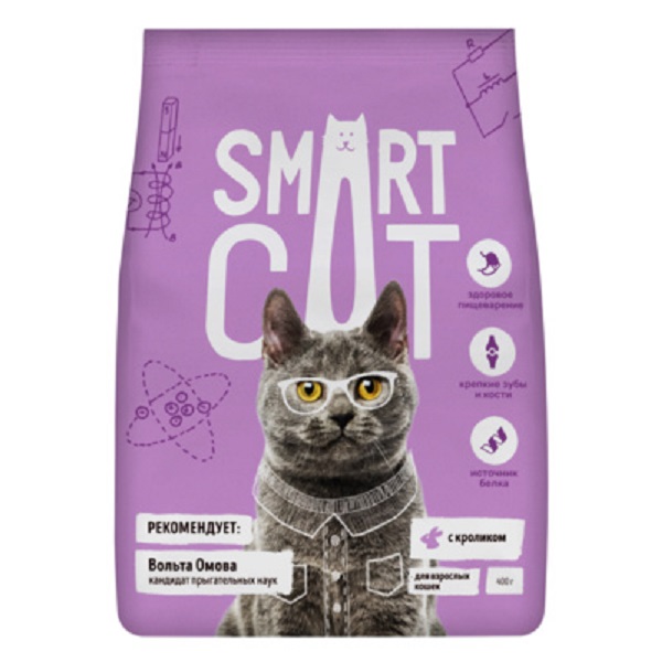 фото Сухой корм для кошек smart cat кролик, 5кг