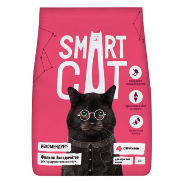 фото Сухой корм для кошек smart cat ягненок, 5кг