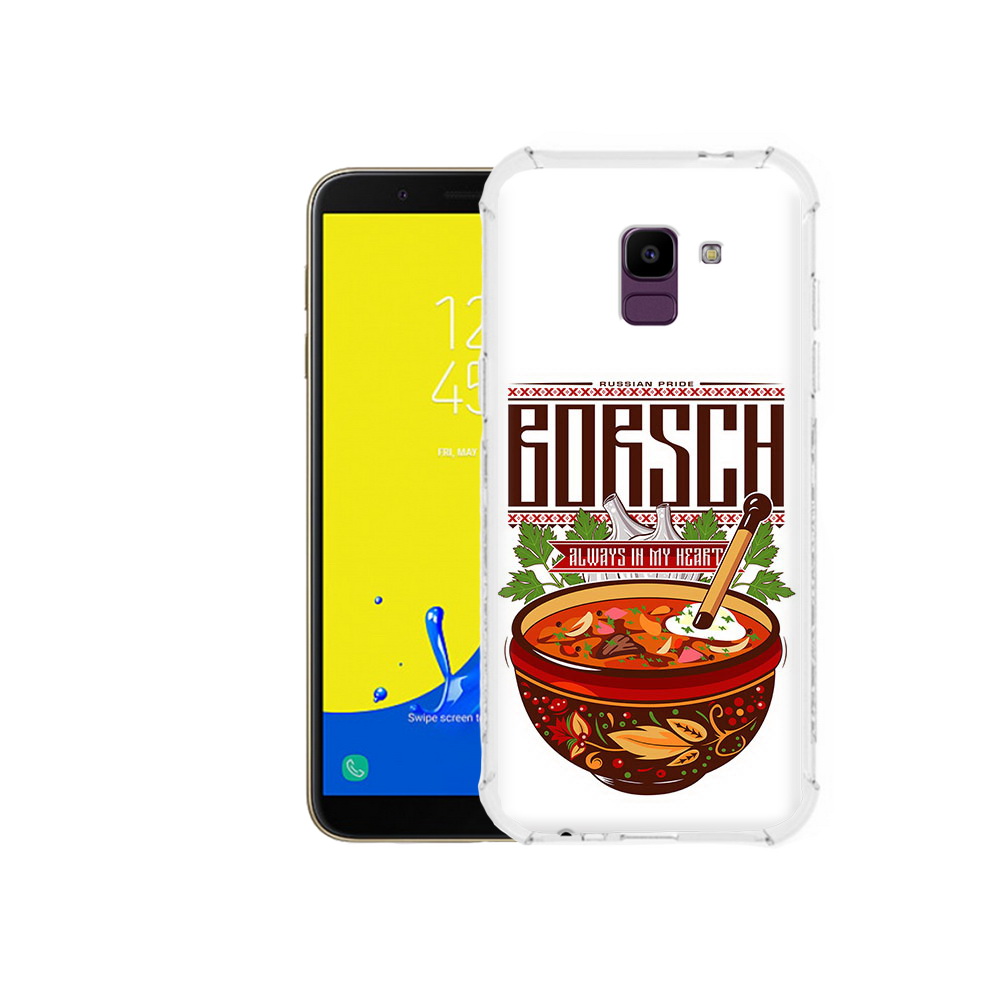 

Чехол MyPads Tocco для Samsung Galaxy J6 (2018) русский борщ, Прозрачный, Tocco