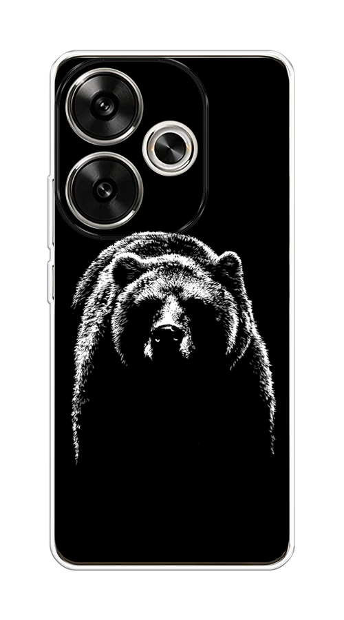

Чехол на Xiaomi Redmi Turbo 3 "Медведь в ночи", Белый;черный, 322150-1