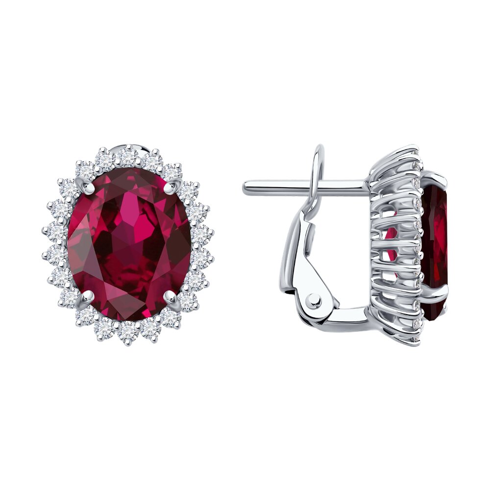 

Серьги из золота SOKOLOV 4020756-3, бриллиант/рубин, 4020756-3