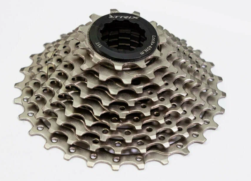 Кассета TRIX 9 скоростей для шоссейных велосипедов, зубья 11-28, сталь, никелированная