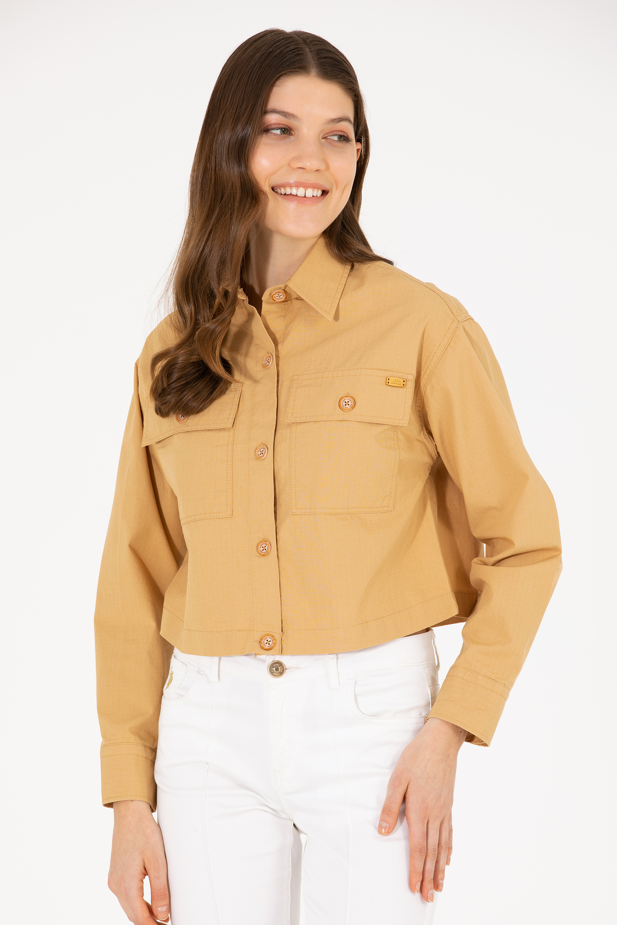 Рубашка женская U.S. POLO Assn. G082SZ0040AKKADI коричневая 36