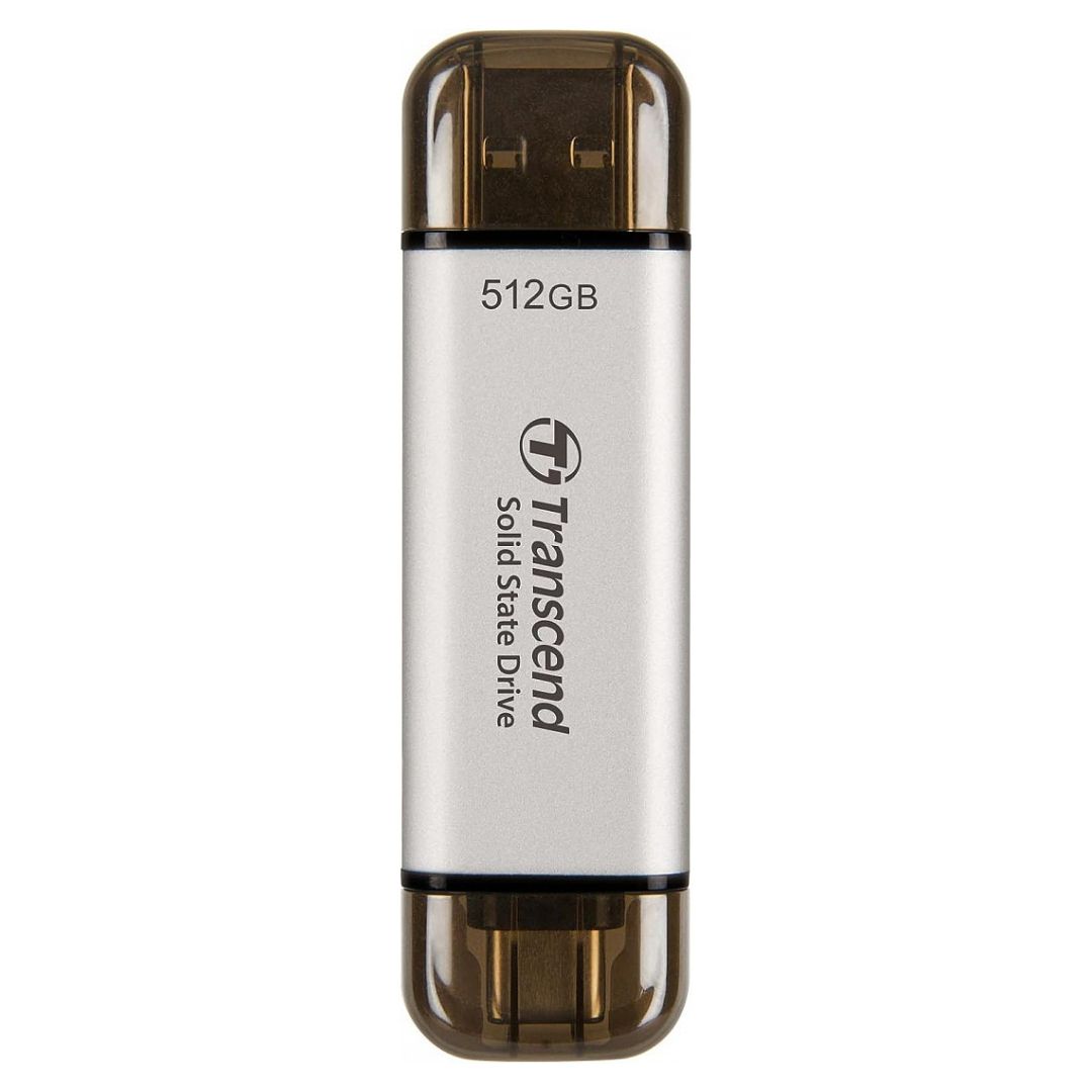 

Внешний SSD диск Transcend TS512GESD310S 512 ГБ (00000430547), Серебристый, TS512GESD310S