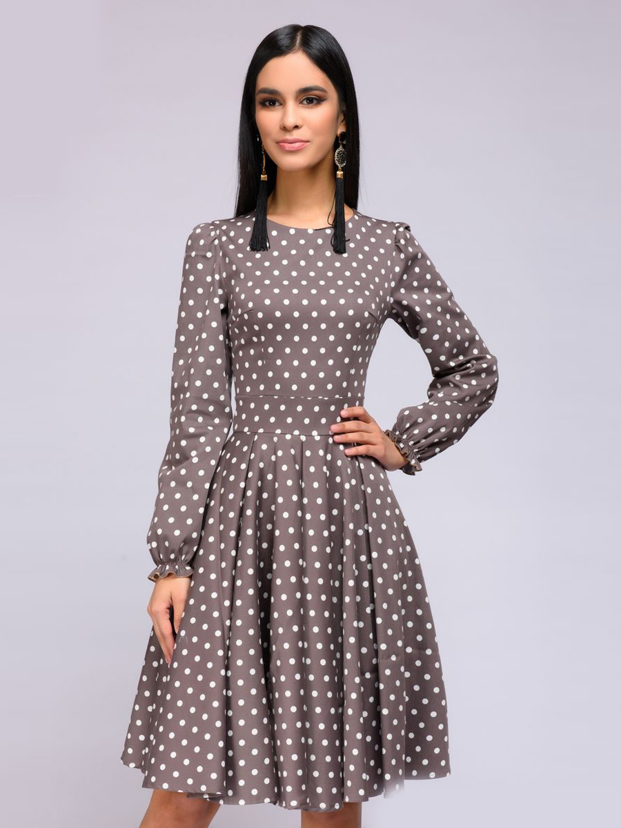 

Платье женское 1001dress DM01001 бежевое 44 RU, Бежевый, DM01001