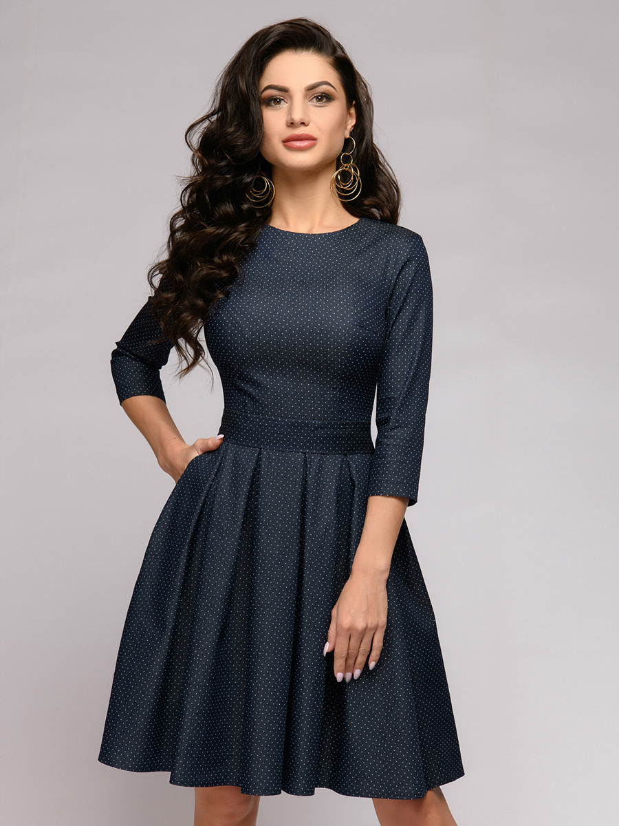 фото Платье женское 1001dress dm01369 синее 46 ru