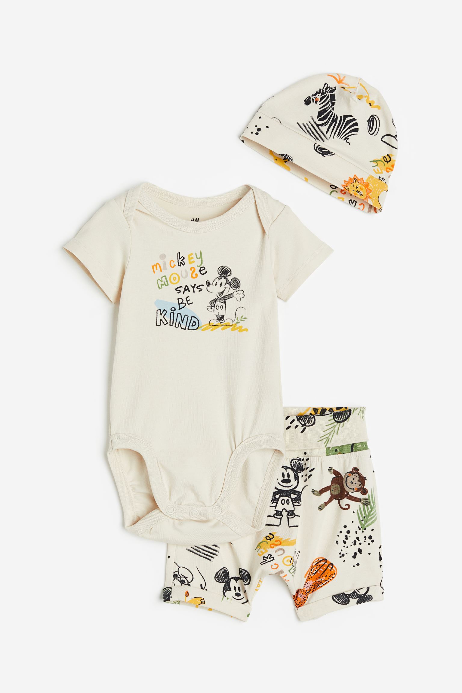 

Комплект одежды H&M 115711700, светло-бежевый/микки маус, 68 (доставка из-за рубежа), 115711700