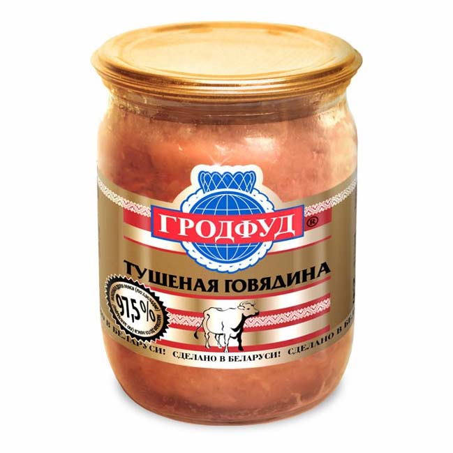 Говядина тушеная Гродфуд высший сорт, в собственном соку 500 г