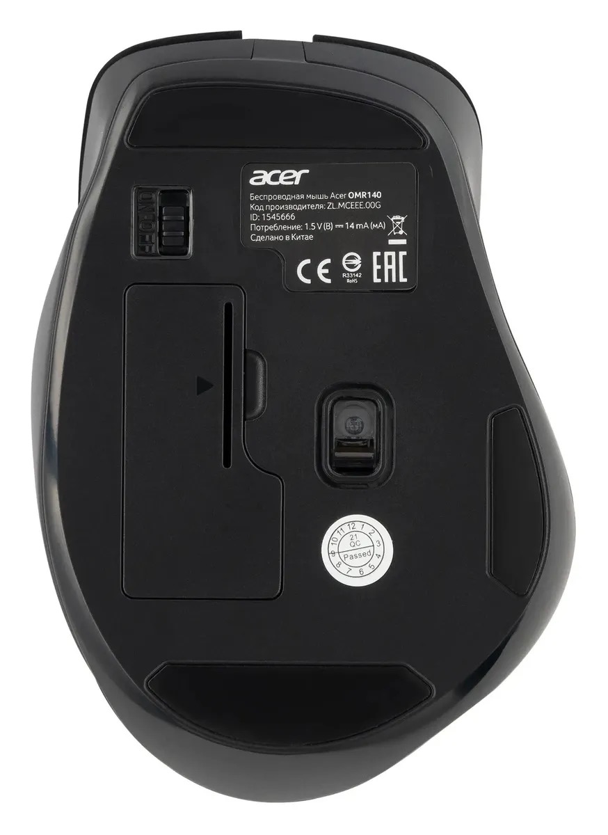 Мышь Acer OMR140, оптическая, беспроводная, USB, черный zl.mceee.00g Мышь Acer OMR140, оптическая, беспроводная, USB, черный [zl.mceee.00g]