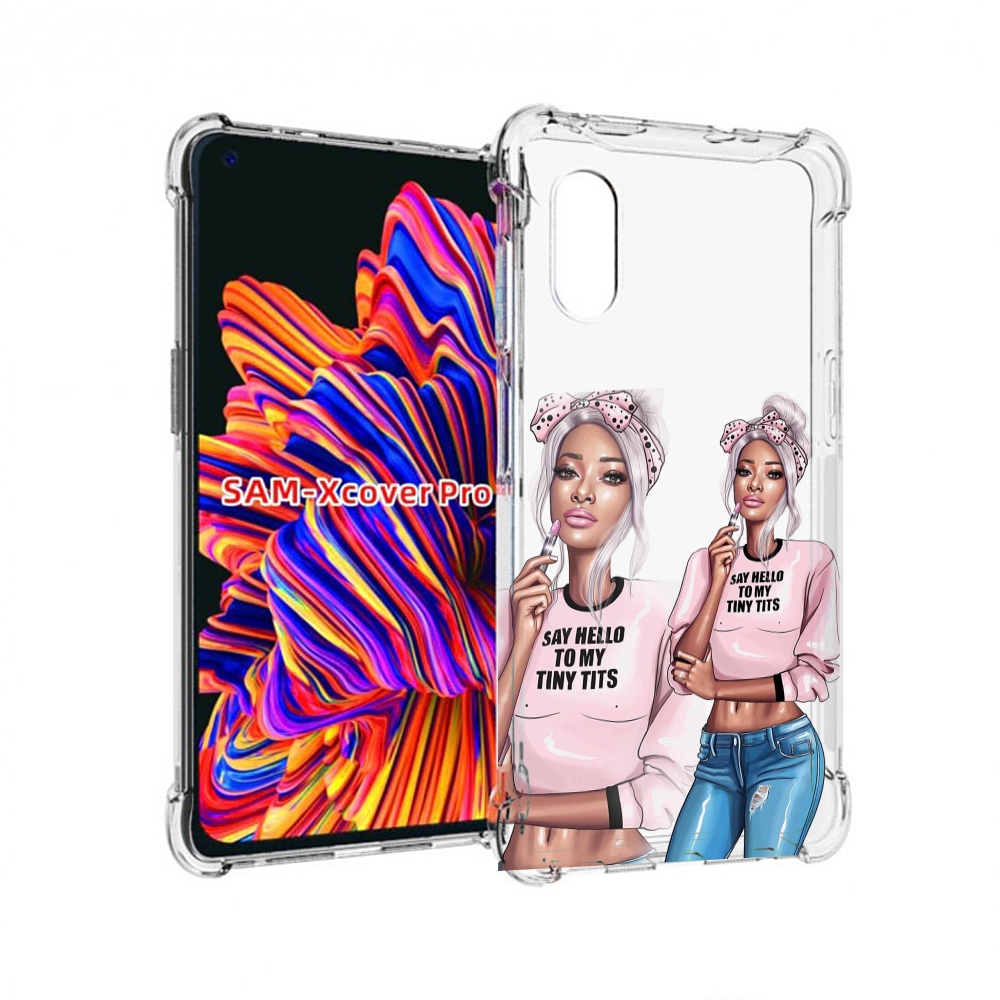 Чехол MyPads Девушка-в-розовой-футболке женский для Samsung Galaxy Xcover Pro 1