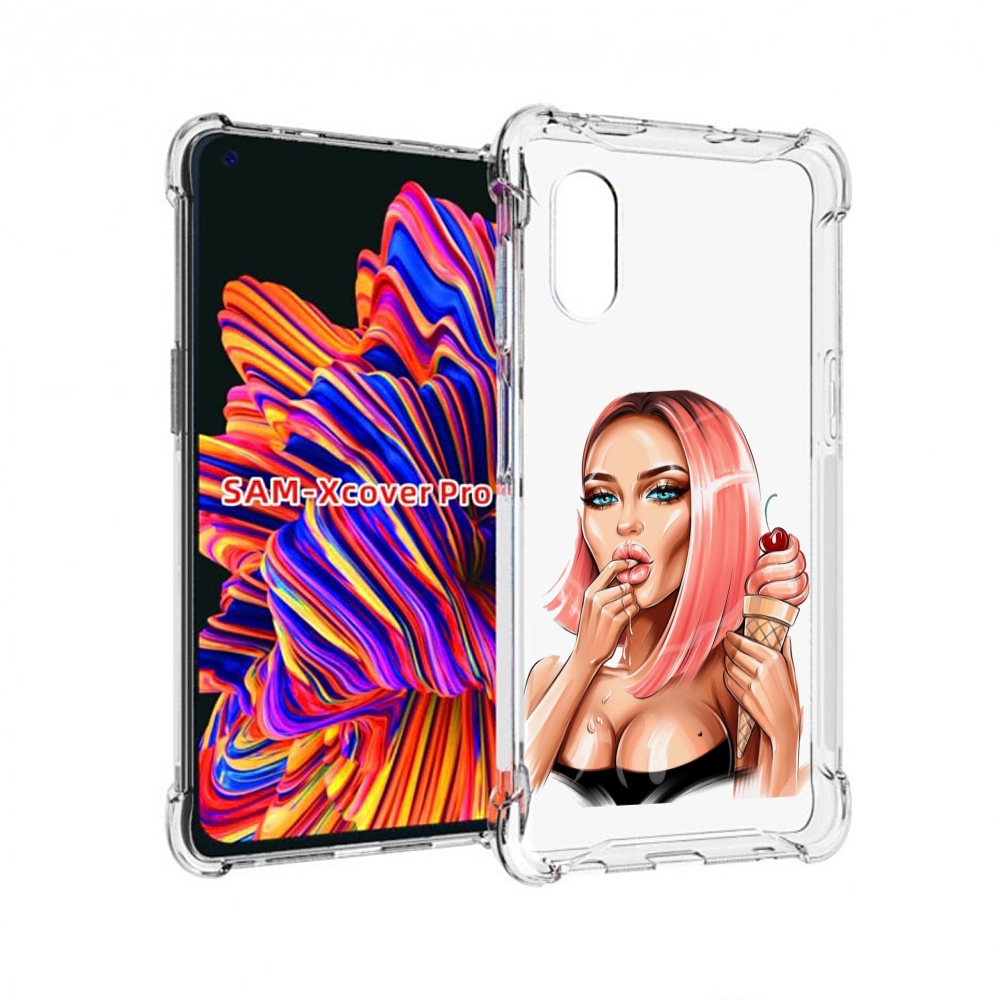 

Чехол MyPads Девушка-и-мороженое женский для Samsung Galaxy Xcover Pro 1, Прозрачный, Tocco