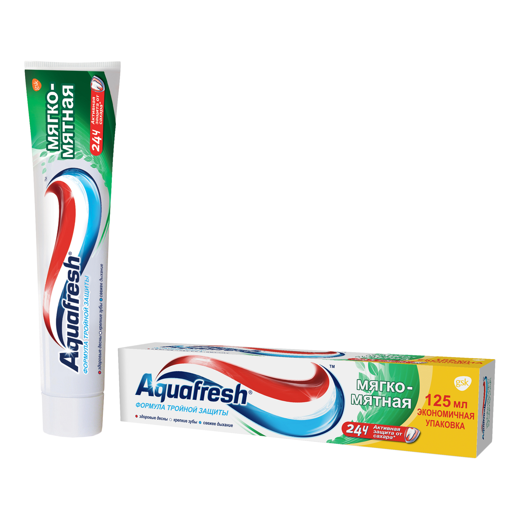 Купить Зубная паста Aquafresh Тройная защита Мягко-мятная, 125 мл, зубная паста PNS70801R00/PNS7093700, Великобритания
