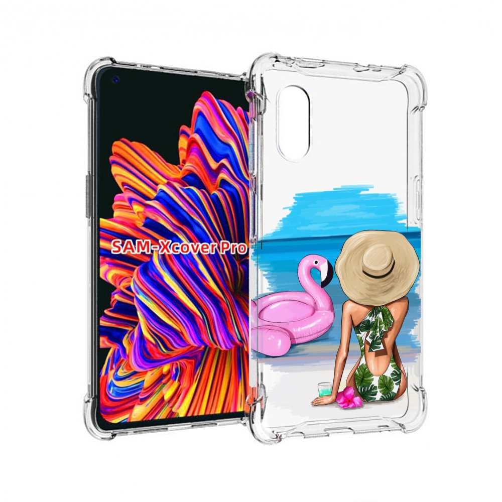 

Чехол MyPads Девушка-и-фламинго женский для Samsung Galaxy Xcover Pro 1, Прозрачный, Tocco