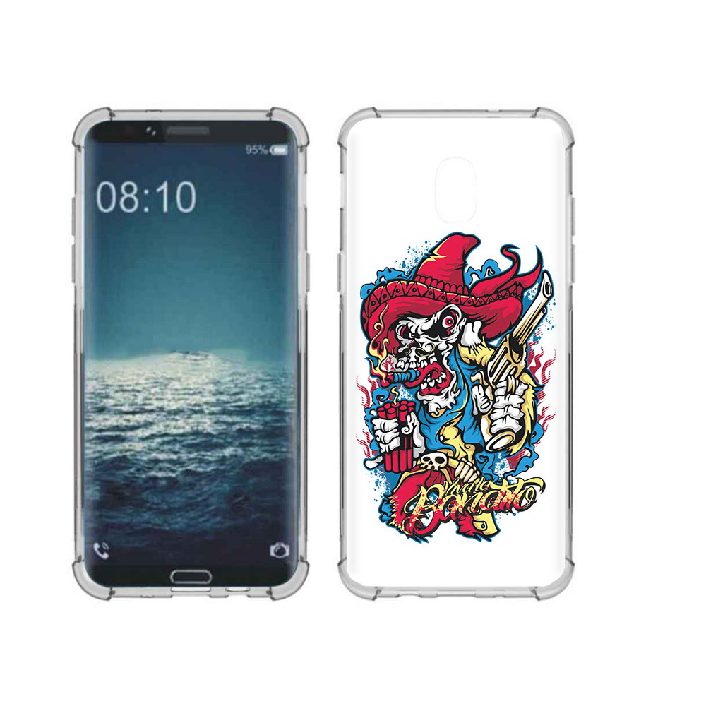 

Чехол MyPads Tocco для Samsung Galaxy J3 нарисованный скелет с писталетом, Прозрачный, Tocco
