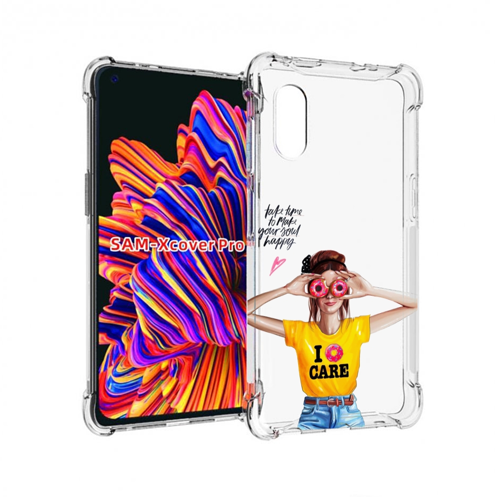 

Чехол MyPads Девушка-с-пончиками женский для Samsung Galaxy Xcover Pro 1, Прозрачный, Tocco