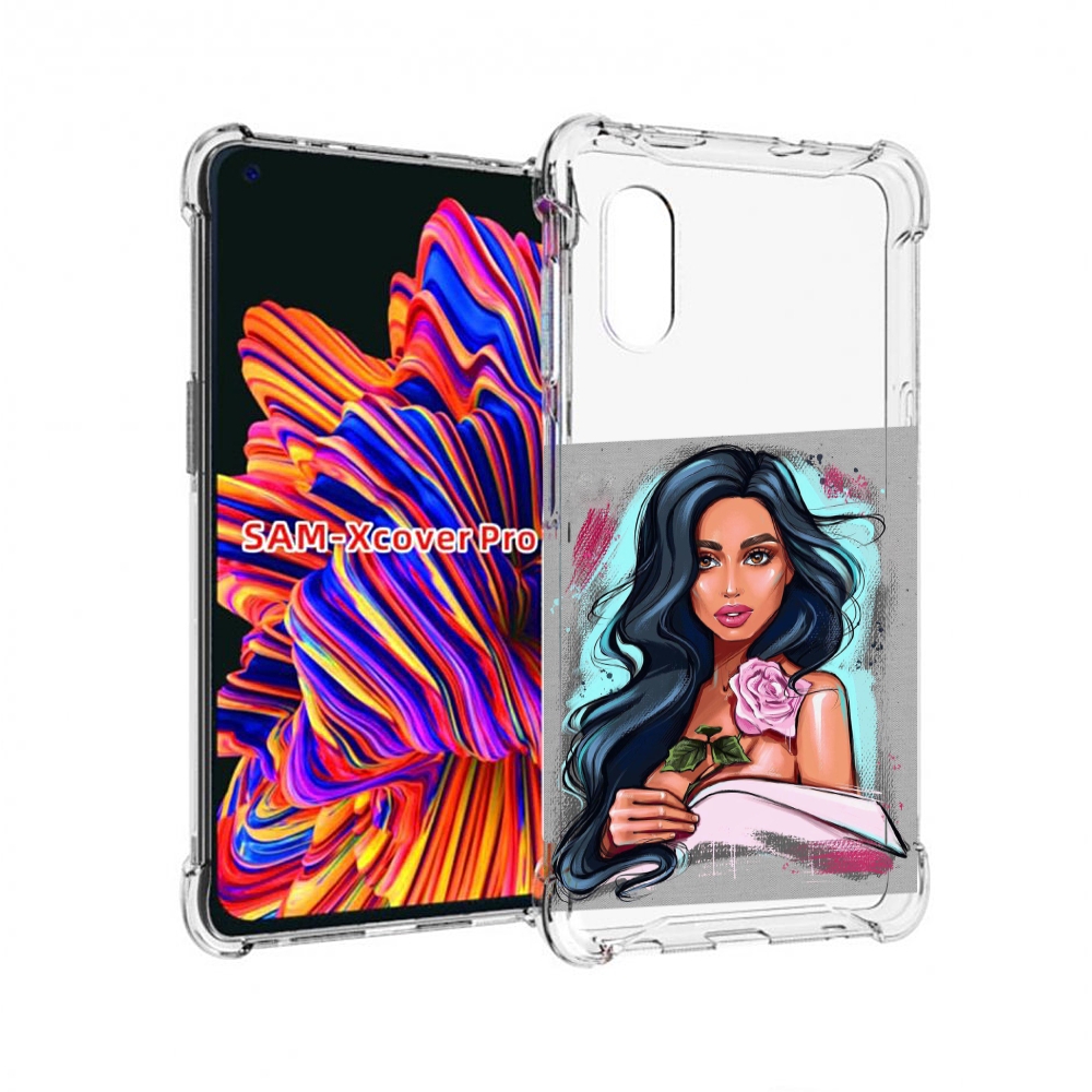 

Чехол MyPads Девушка-с-розовой-розочкой женский для Samsung Galaxy Xcover Pro 1, Прозрачный, Tocco