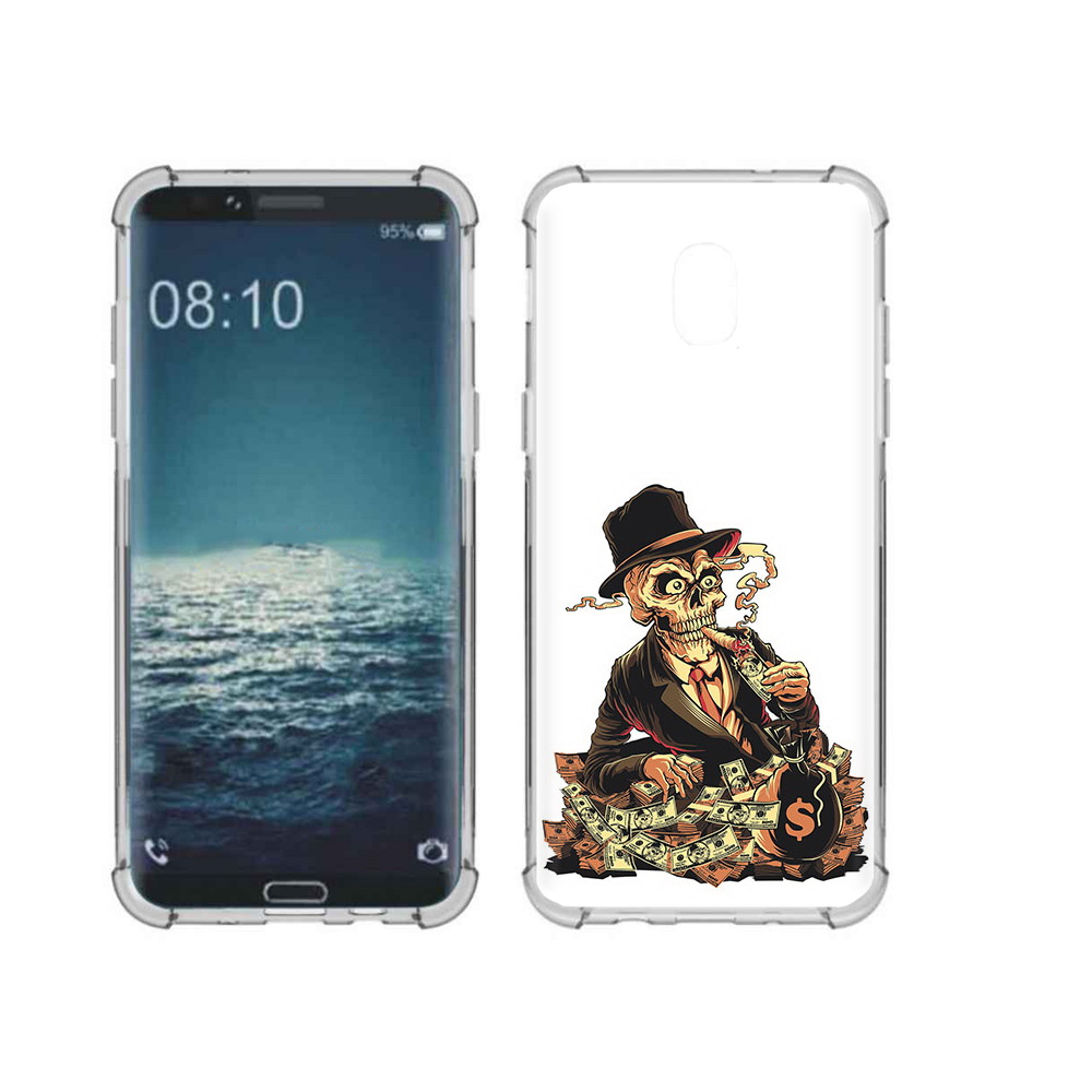 

Чехол MyPads Tocco для Samsung Galaxy J3 нарисованный череп с сигаретой (PT226926.574.515), Прозрачный, Tocco