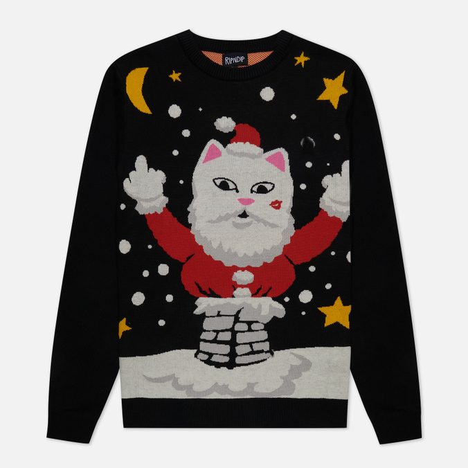 

Мужской свитер Ripndip Deck The Halls Knit чёрный, Размер S, Черный, Deck The Halls Knit