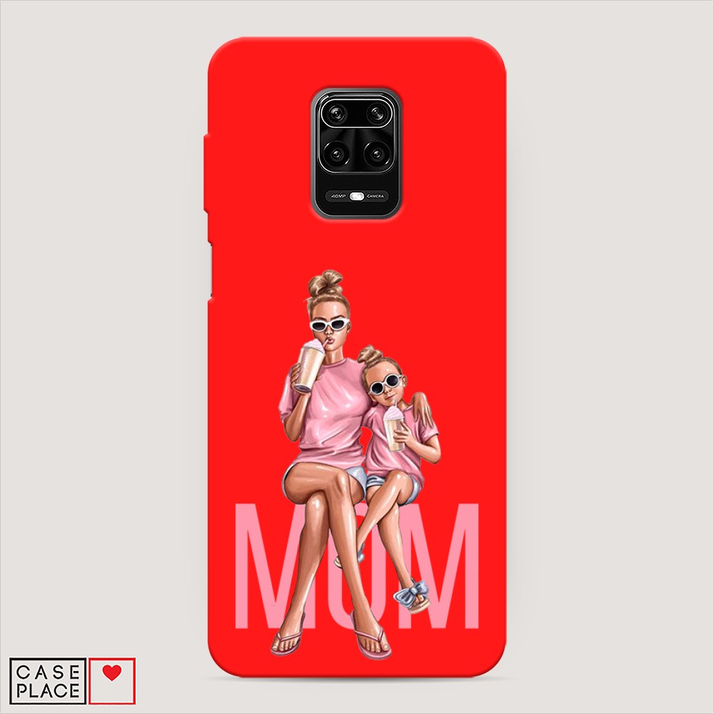 фото Матовый силиконовый чехол "lovely mom" на xiaomi redmi note 9 pro awog