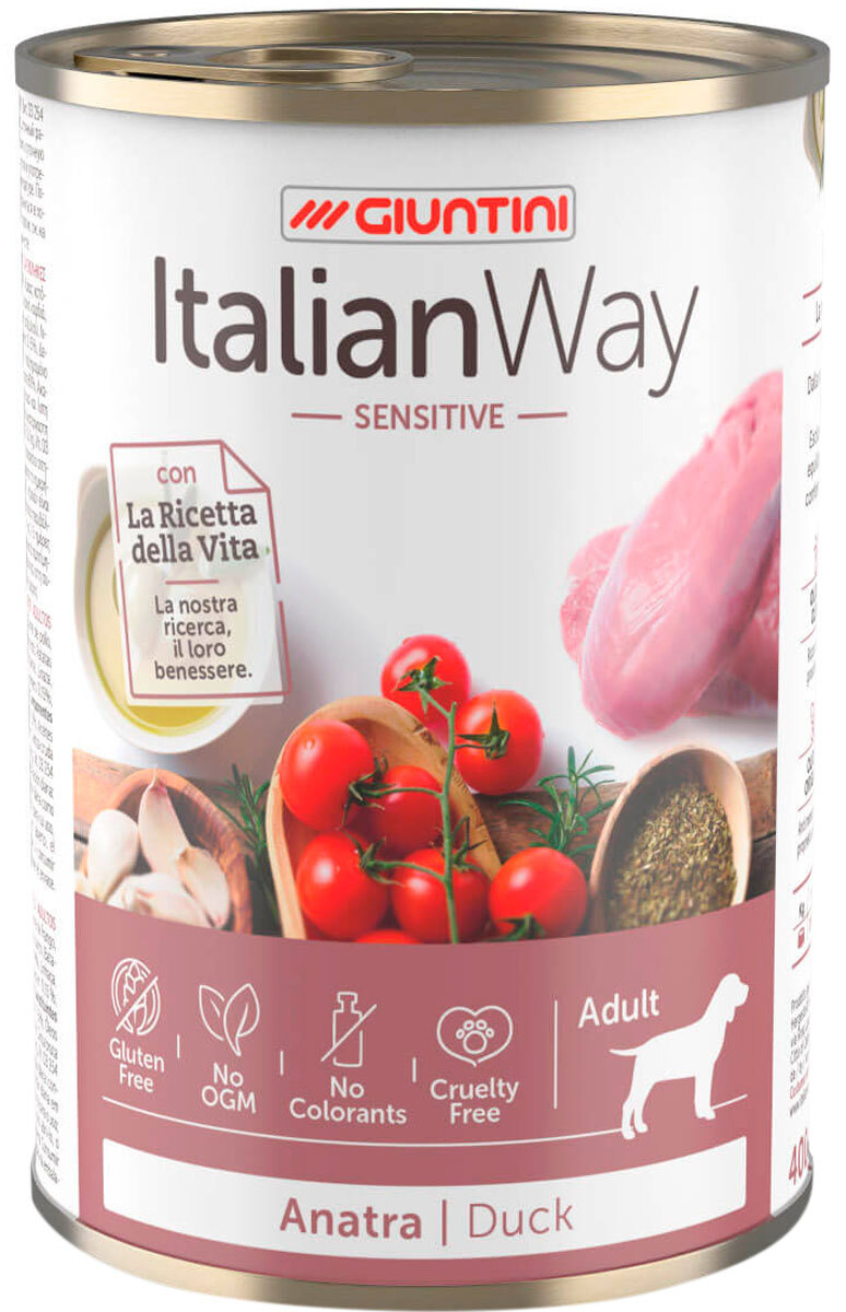 фото Влажный корм для собак italian way adult sensitive утка, 400г