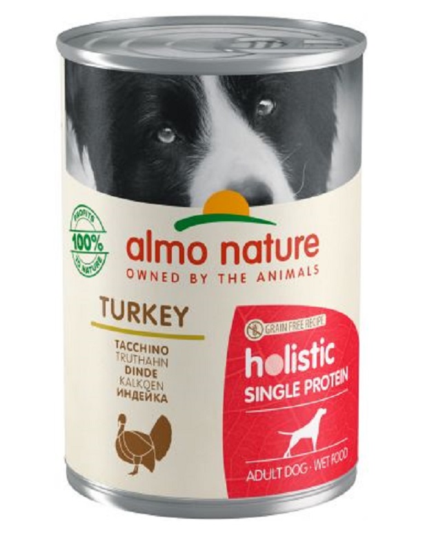 фото Консервы для собак almo nature holistic wet dog digestive help, с индейкой, 400 гр