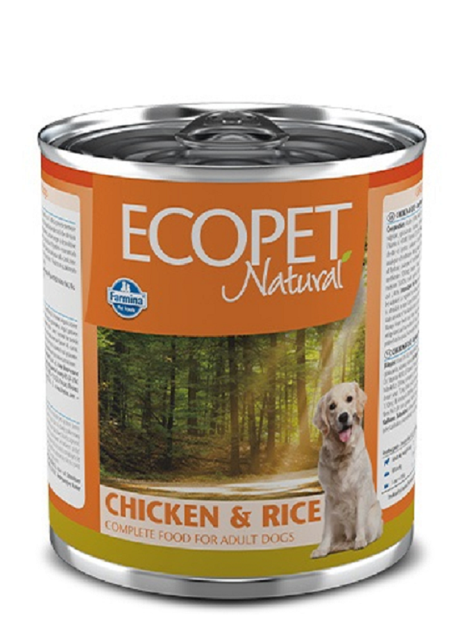 фото Влажный корм для собак ecopet natural adult, с курицей и рисом, 300г