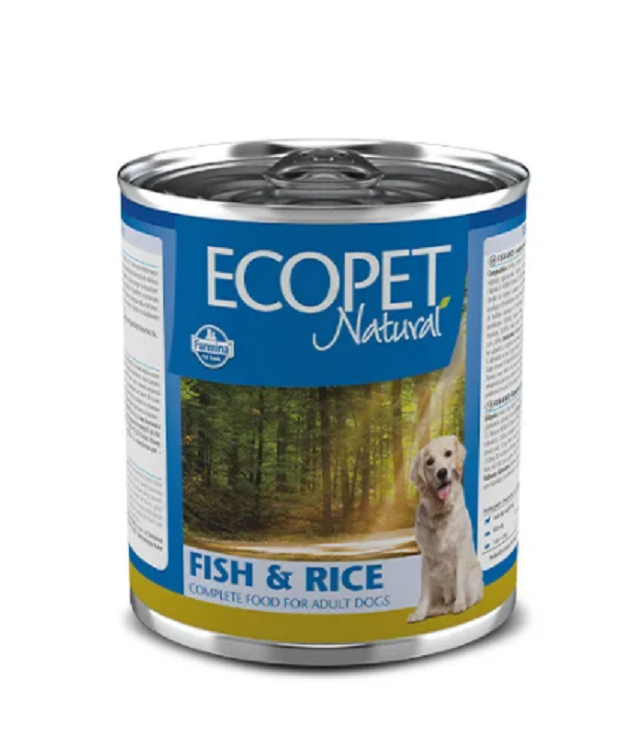 фото Влажный корм для собак ecopet natural adult, с рыбой и рисом, 300г