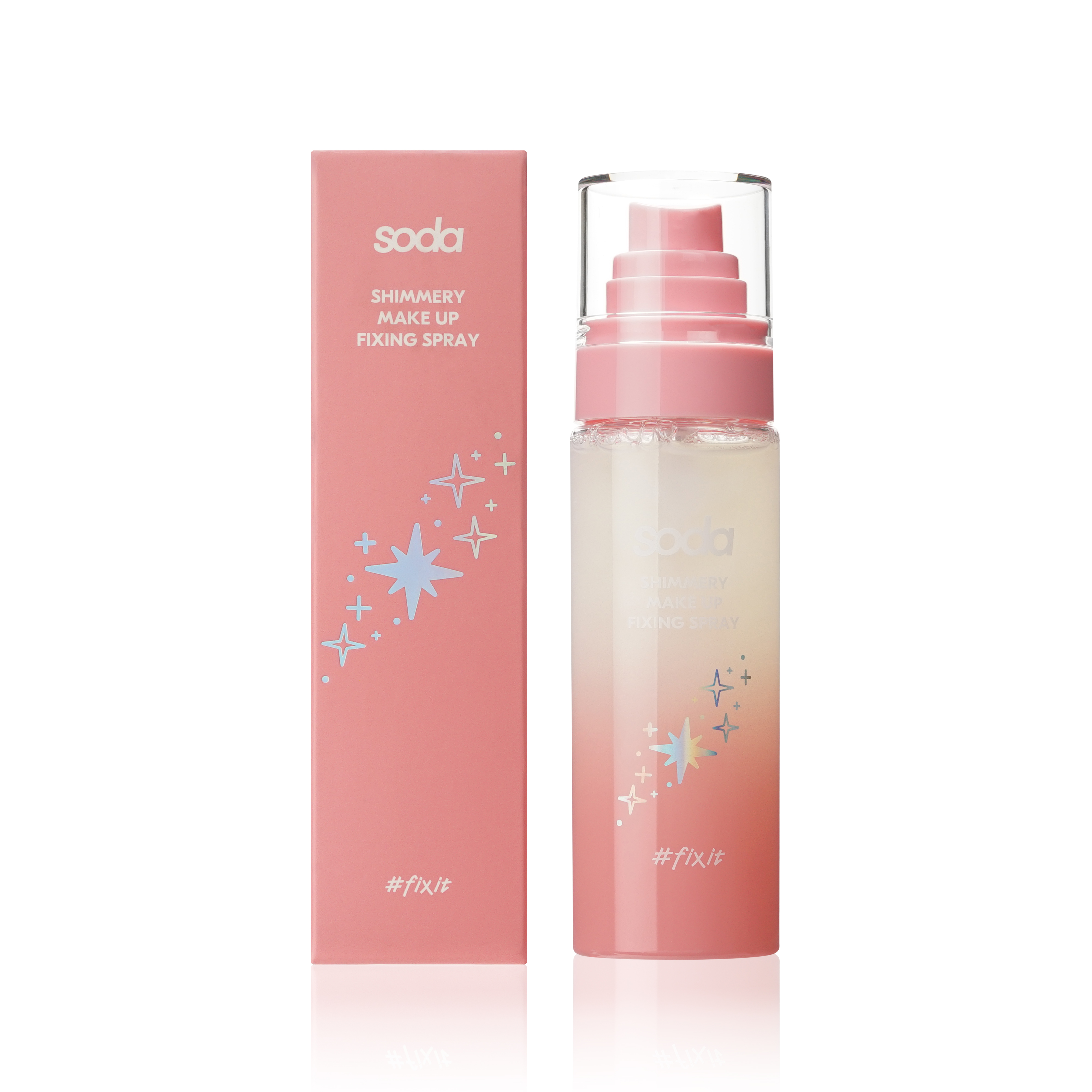 Спрей для макияжа Soda мерцающий фиксирующий Shimmery make up fixing spray fixit