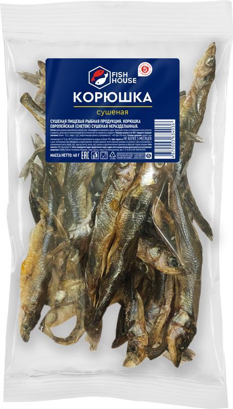 Корюшка Fish House европейская сушеная неразделанная 40 г