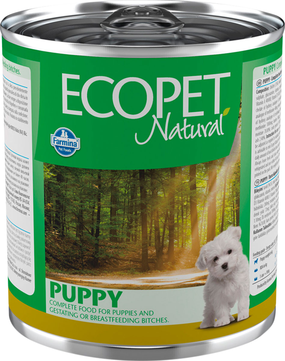 Консервы для щенков ECOPET NATURAL PUPPY, курица, рис, 300г