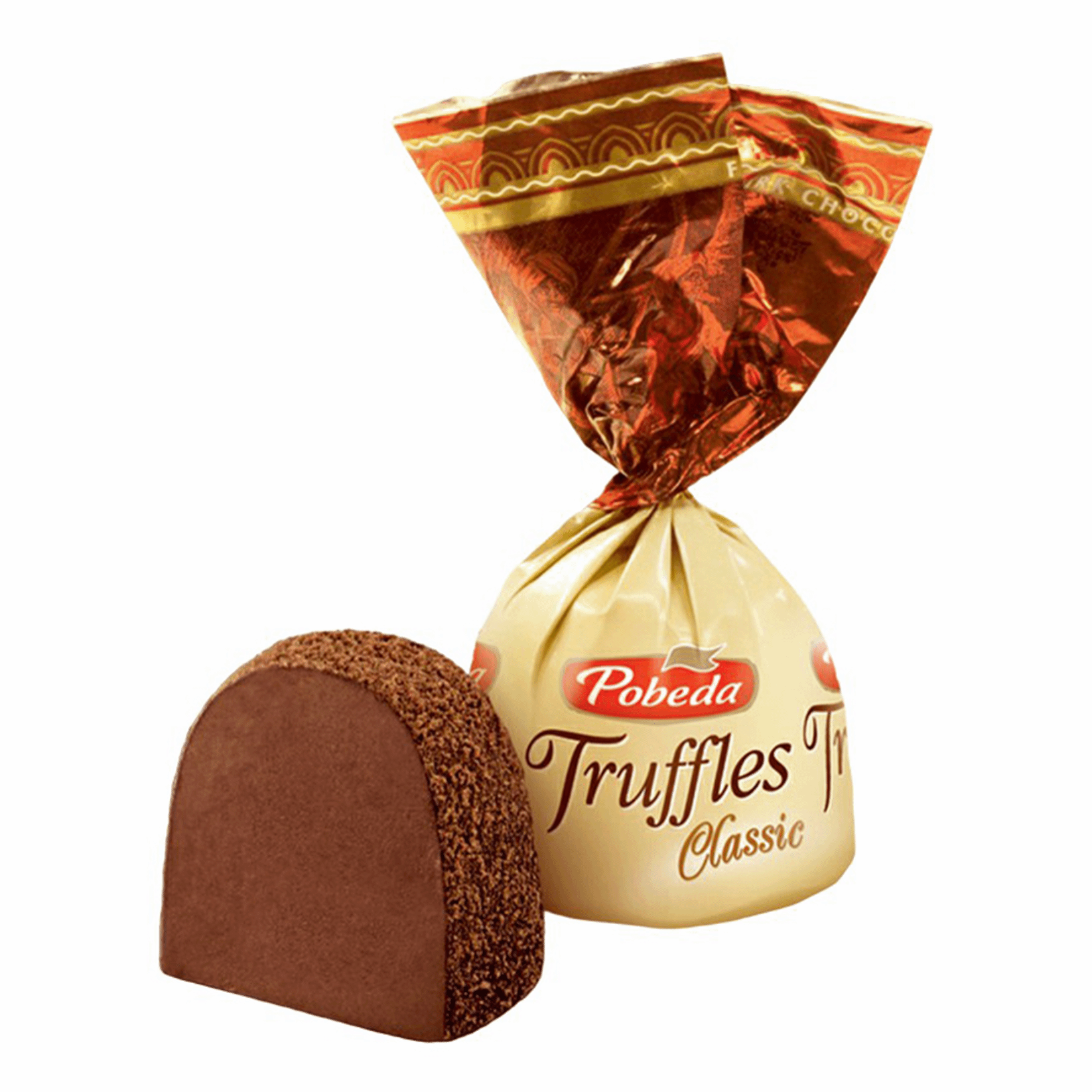 Конфеты Победа вкуса Трюфели шоколадные, посыпанные какао