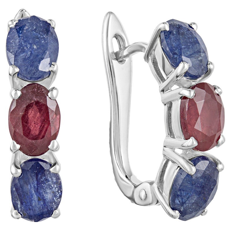 

Серьги из серебра с сапфиром; рубином LAZURIT-ONLINE 8006AG, 8006AG