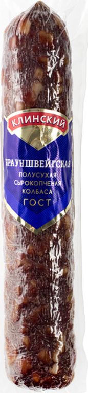 

Колбаса Клинский мясокомбинат Брауншвейгская полусухая сырокопченая -1 кг