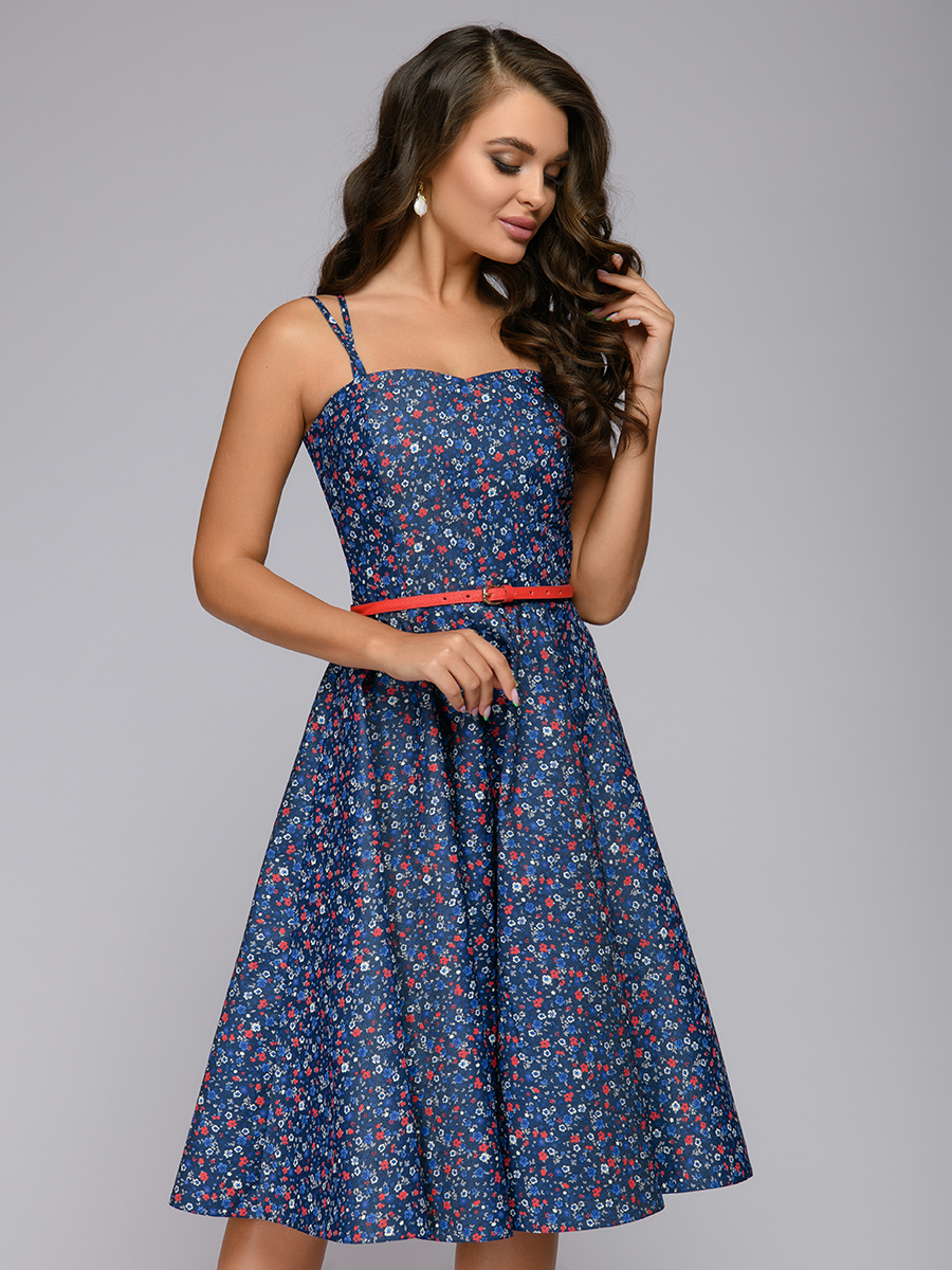 фото Платье женское 1001dress dm01616 синее 40 ru