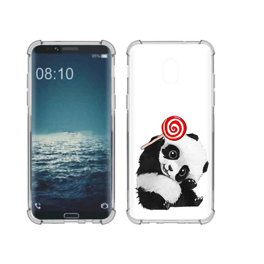 

Чехол MyPads Tocco для Samsung Galaxy J3 панда с леденцом (PT226926.574.534), Прозрачный, Tocco