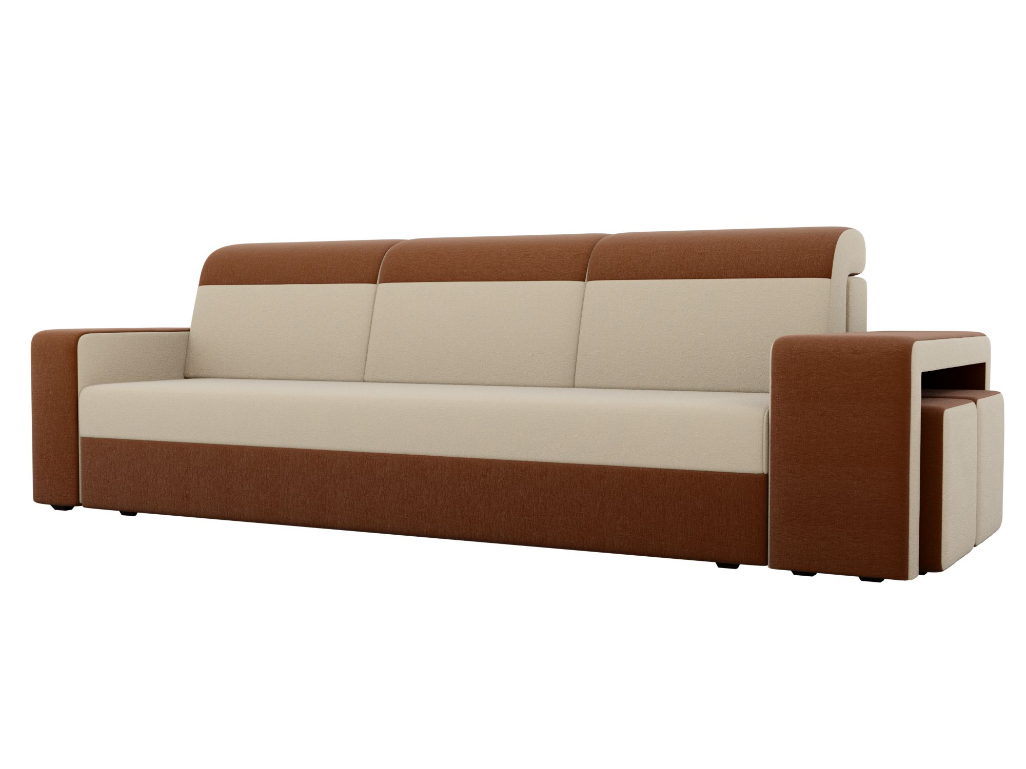 фото Лига диванов диван прямой модена с двумя пуфами справа