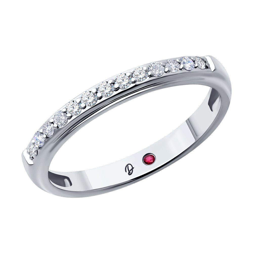 

Кольцо из золота р. 16,5 Diamant 52-210-02525-1, бриллиант искусственный\рубин, 52-210-02525-1